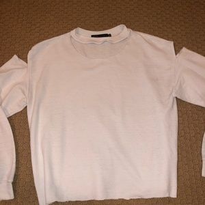 White cutout sweatshirt